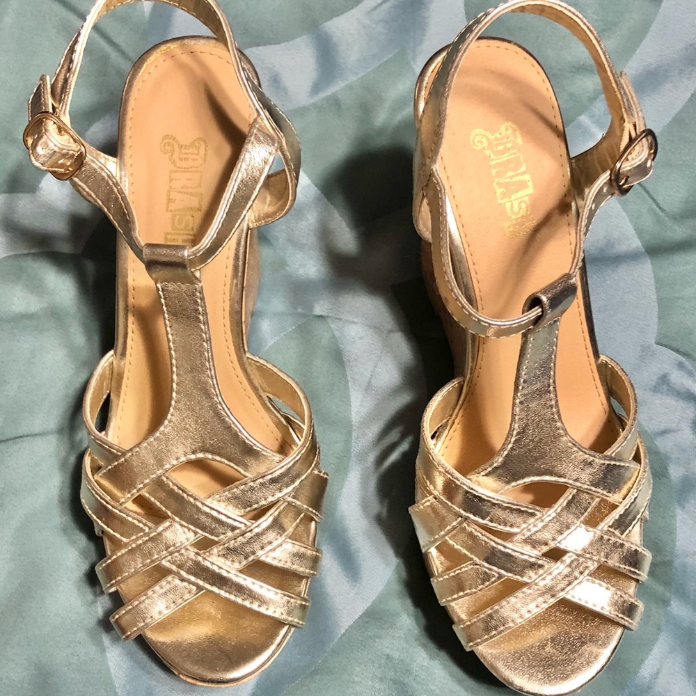 Women’s cork wedge heels